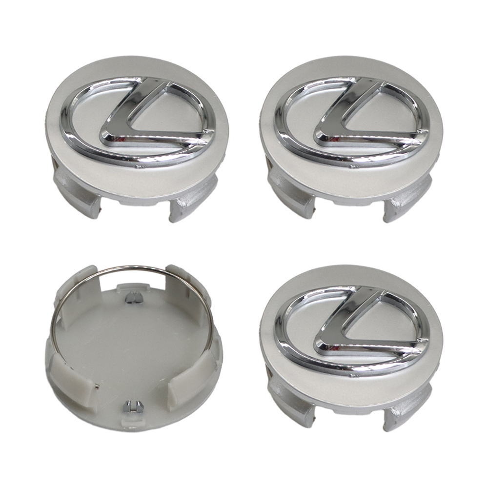 4PCS IS GS LS RX NX ES ABS Wheel Center Hub Caps 62mm 2.5'' Gloss Silver Lexus 42603-50370