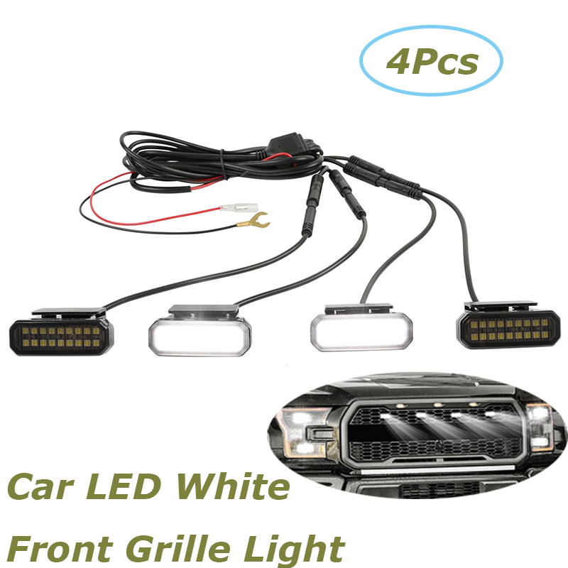 4Pcs Smoked Lens White LED Raptor Style Grille Running Lights For 2011-2026 Ram 1500 2500