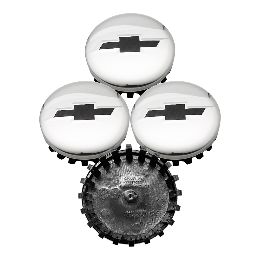 Chrome & Black 83mm Center Cap for Chevrolet Silverado, Suburban, Tahoe | OE# 22837060