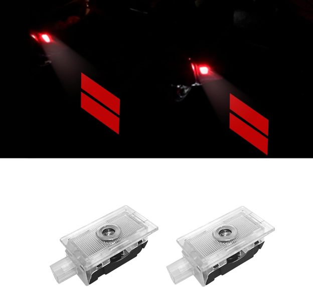 2pcs For 2006-2023 Charger // Car LED Door Projector Puddle Lights HD Lamps Red Dodge 