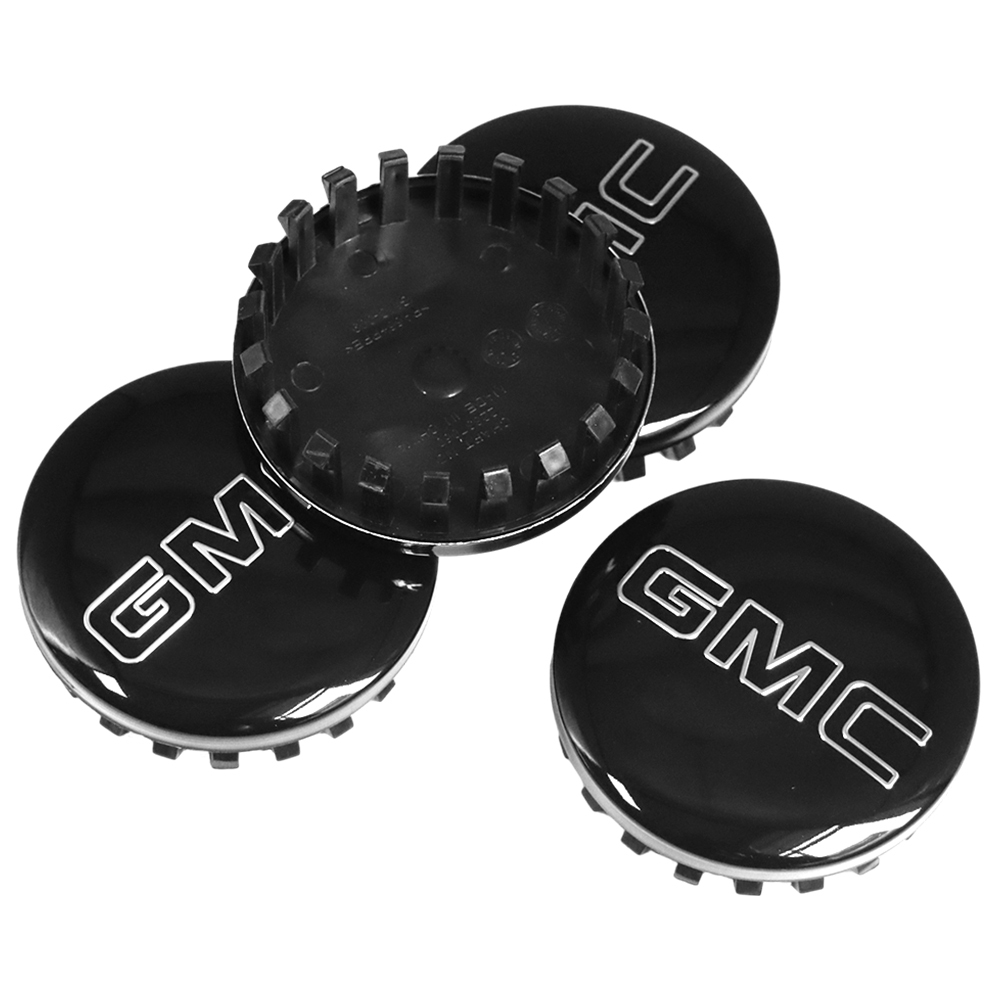 Black & Silver 83mm Center Cap for GMC Sierra, Yukon & Chevrolet Silverado, Tahoe | OE# 22837060