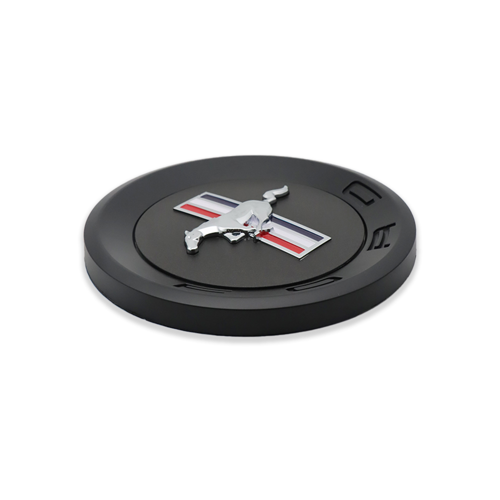 Universal Mustang Round Badge Black 5.9"/15cm Adhesive Badge Ford