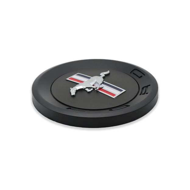 Universal Mustang Round Badge Black 5.9"/15cm Adhesive Badge Ford