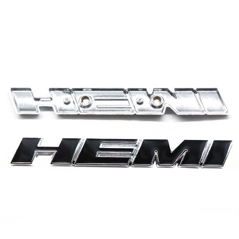 2Pcs 2011-2019  Charger Challenger Metal Hemi Badge Black Chrome Dodge 68085330AC