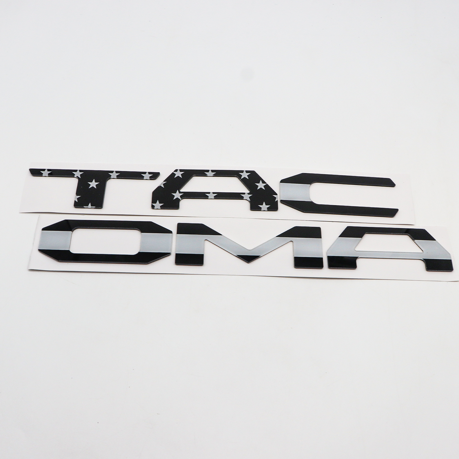 6pcs 2016-2023 Tacoma Abs Plastic Tailgate Letters Gloss Black White Flag Toyota 