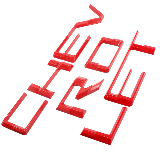2019-2026 Silverado 1500 2500/3500HD ABS Plastic Tailgate Insert Letter Gloss Red Chevrolet