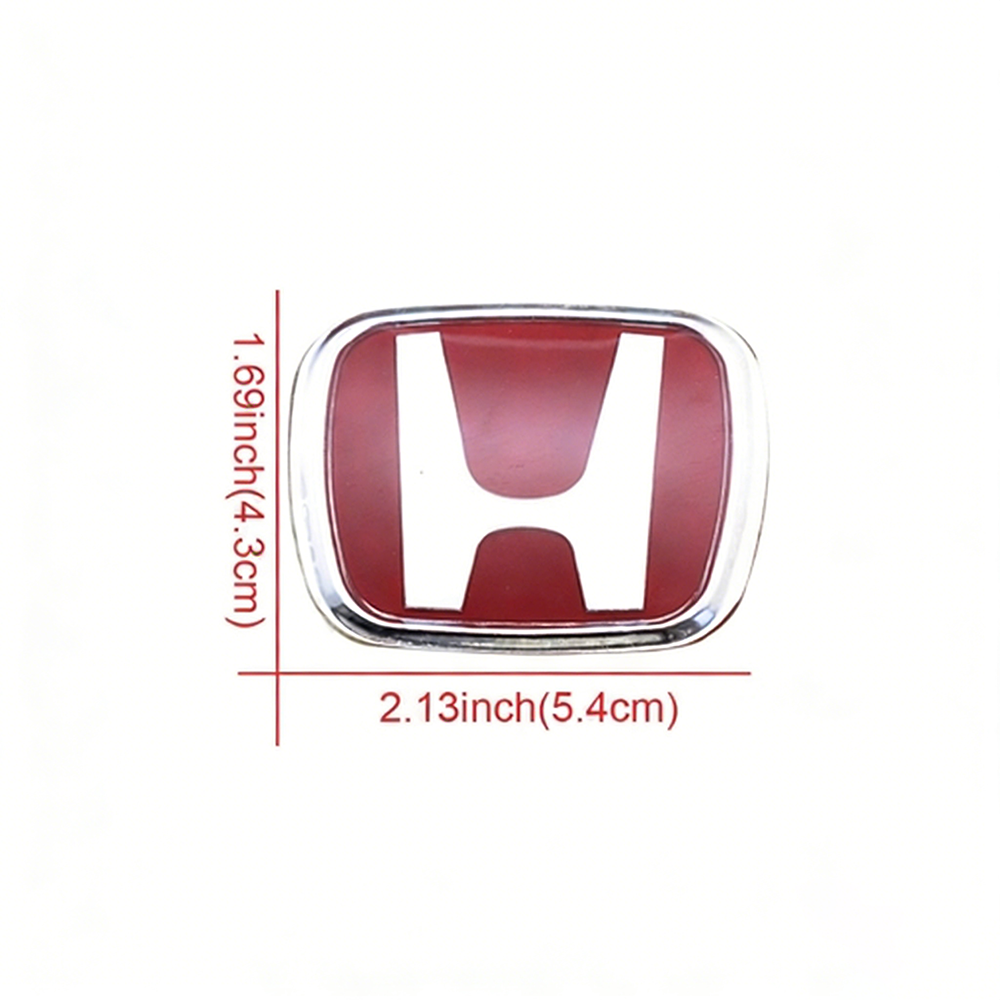 1Set 2002-2005 Accord Civic Plastic H Steering Wheel Adhesive Badge Red  Honda 