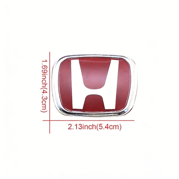 1Set 2002-2005 Accord Civic Plastic H Steering Wheel Adhesive Badge Red  Honda 