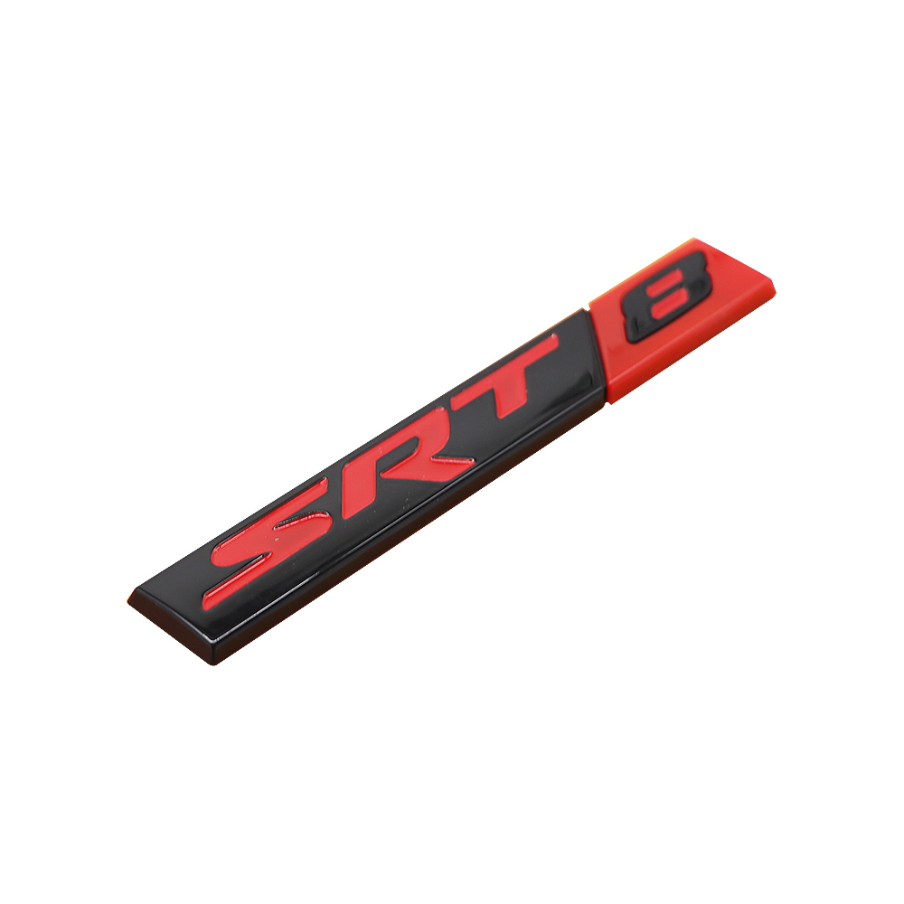 2005-2014 Charger Challenger 300 Grand Cherokee ABS SRT 8 Tailgate Badge Black Red Dodge Chrysler Jeep Rear Trunk Decal Nameplate