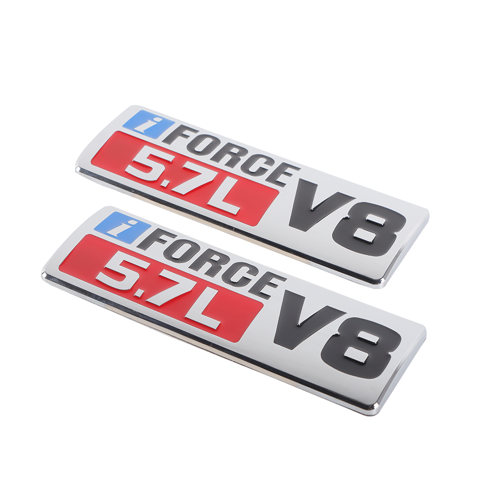 1Pc 2007-2021 Tundra ABS Plastic 5.7L V8 Iforce 3D Side Door Badge Chrome Red Toyota 754720C050
