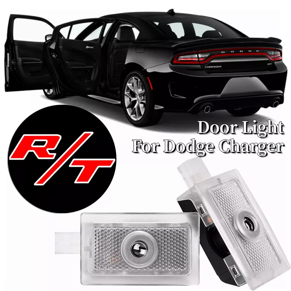 2pcs For 2006-2023 Charger R/T HD Car LED Door Courtesy Puddle projector Light Red Dodge 