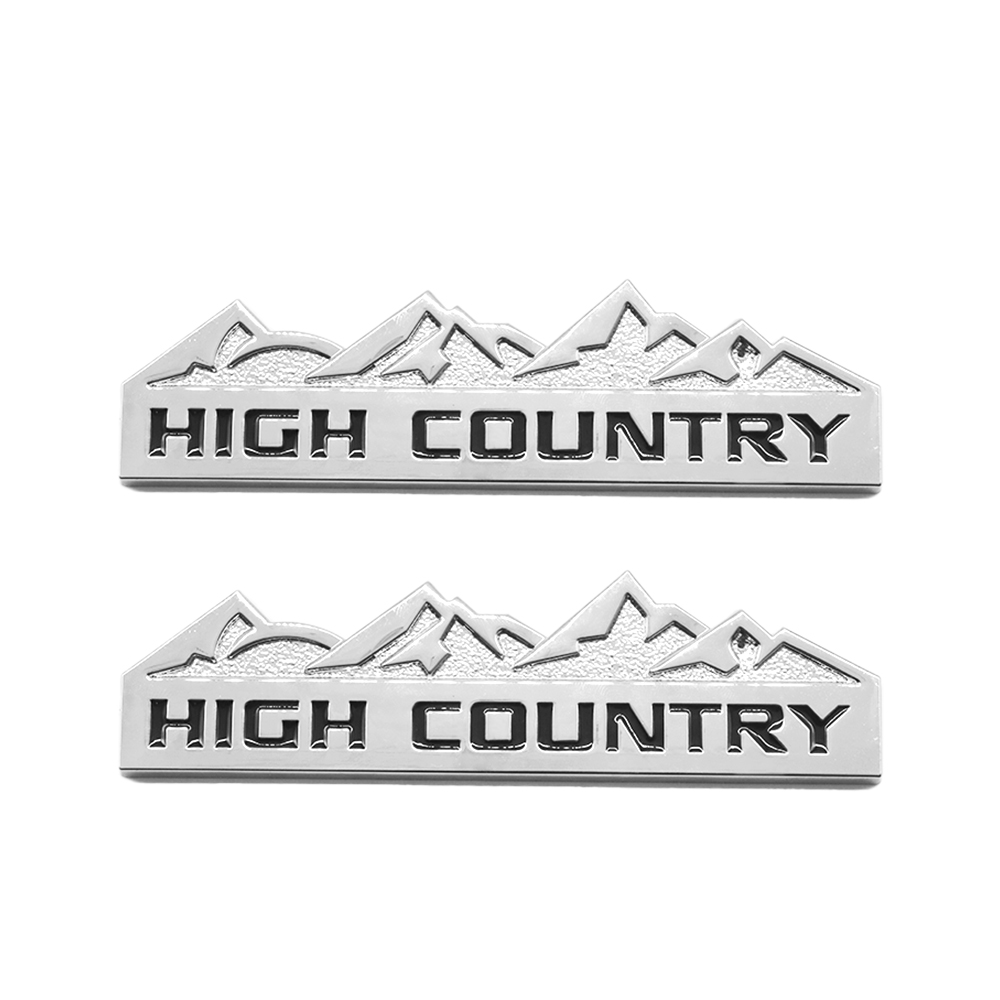 2Pcs 2014-2020 Silverado 1500 2500HD 3500HD Metal High Country Side Fender Badges Chrome Chevrolet