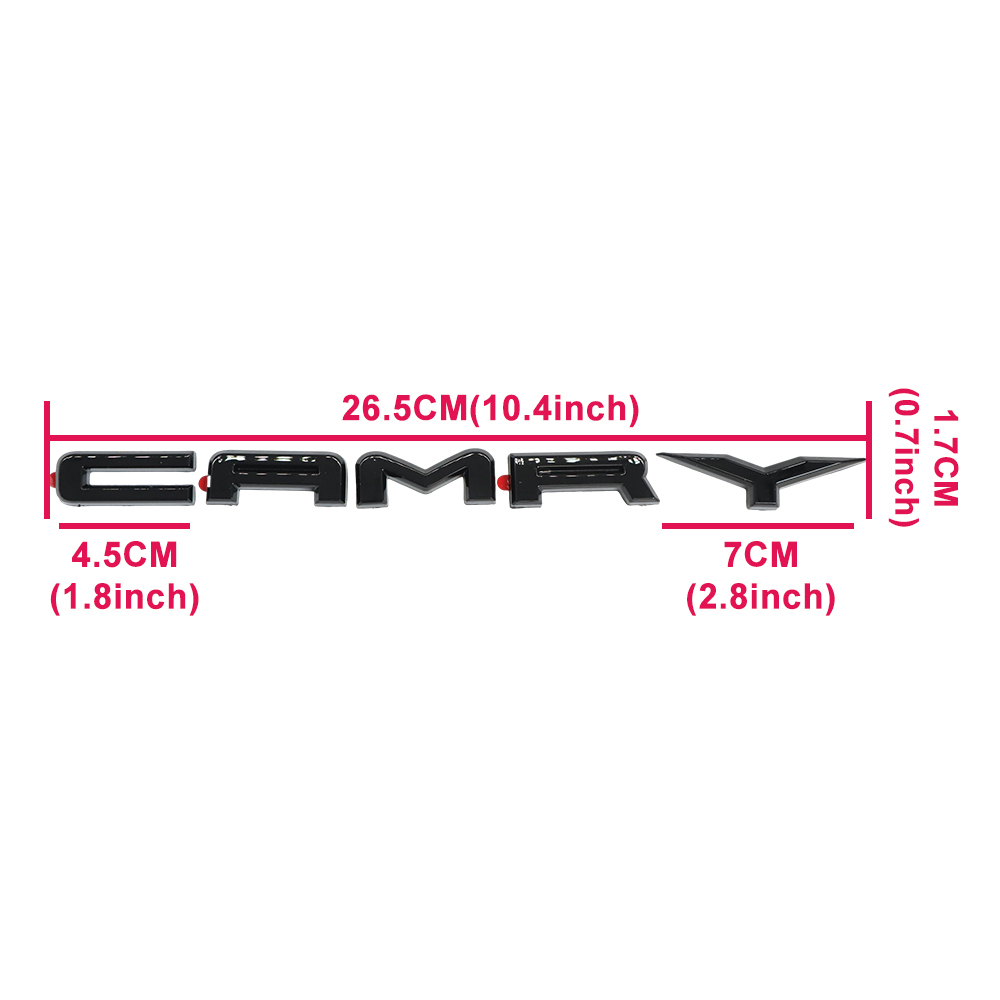 3PCS 2018-2024 CAMRY LE Emblem Overlay Gloss Black Rear Cover Toyota 