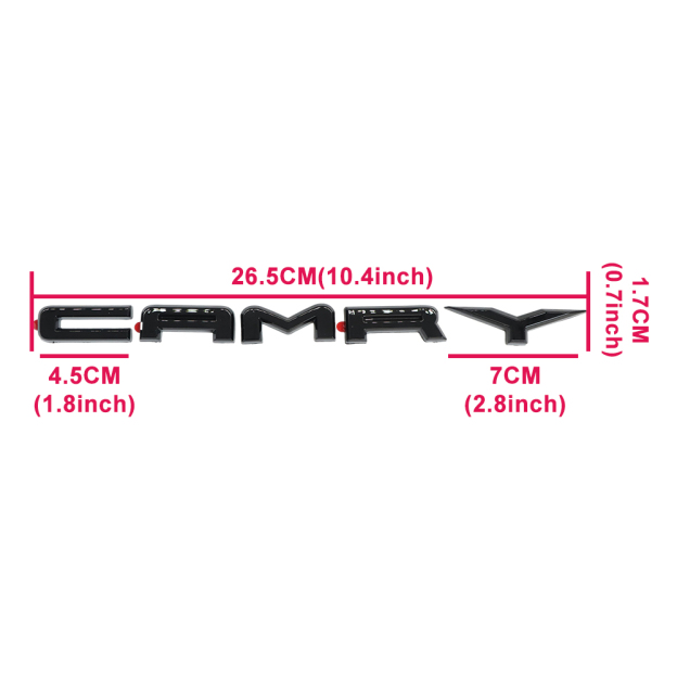 3PCS 2018-2024 CAMRY LE Emblem Overlay Gloss Black Rear Cover Toyota 