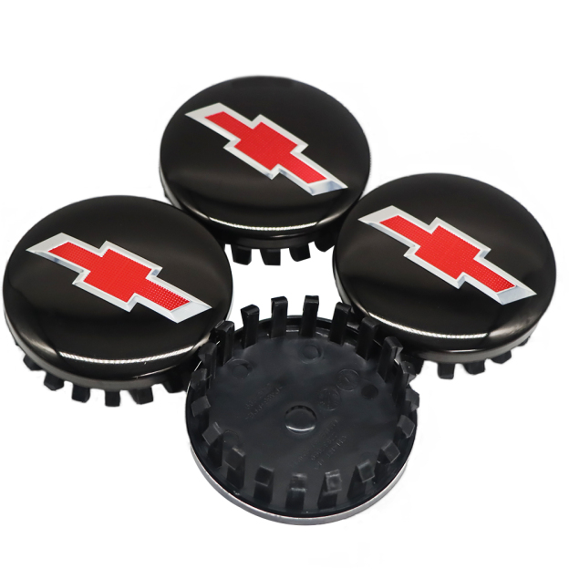Black & Red 83mm Center Cap for Chevrolet Silverado, Suburban, Tahoe | OE# 22837060