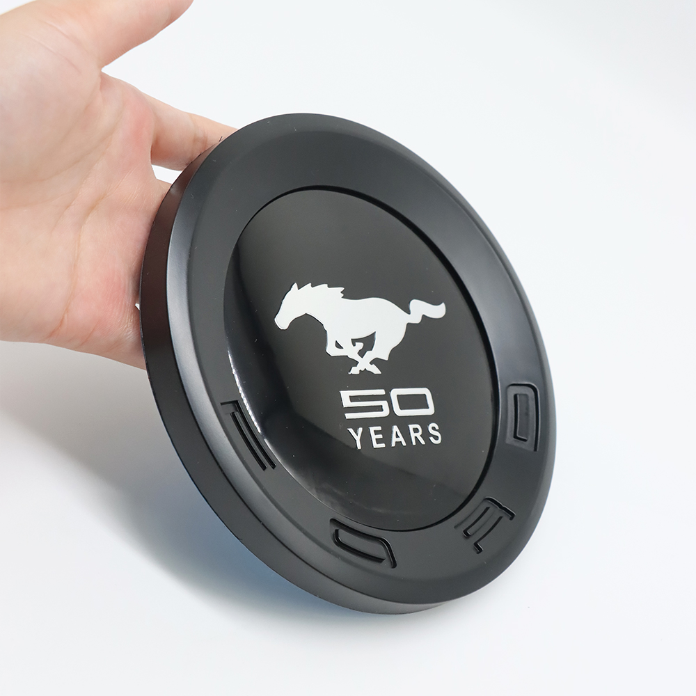 Universal Mustang 50 Year Round Badge Black 5.9"/15cm Adhesive Badge 