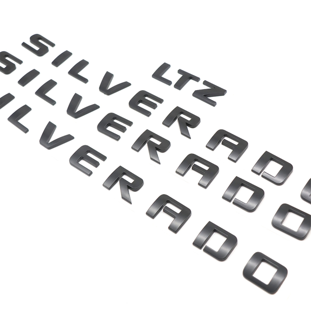 4pcs 2007-2018 Silverado 1500 2500 Plastic Front Rear Door Side Tailgate Letters Matte Black Chevrolet