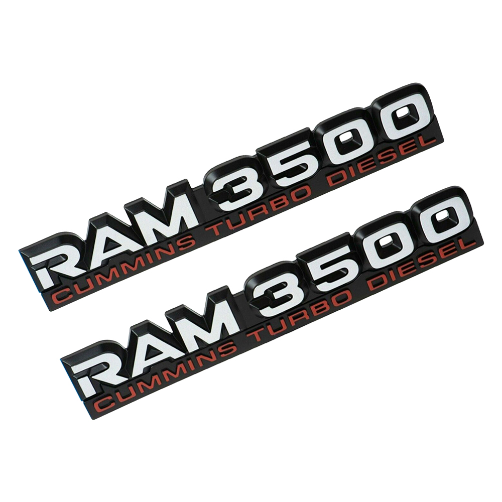 2PCS For 1994-2002 RAM 3500 ABS Cummins Turbo Diesel Door Fender Side Badge Nameplate 55295314AB