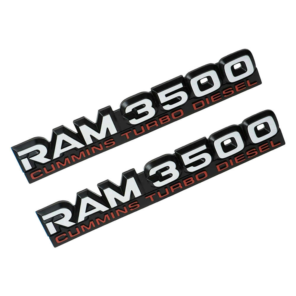 2PCS For 1994-2002 RAM 3500 ABS Cummins Turbo Diesel Door Fender Side Badge Nameplate 55295314AB