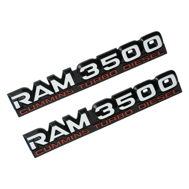 2PCS For 1994-2002 RAM 3500 ABS Cummins Turbo Diesel Door Fender Side Badge Nameplate 55295314AB