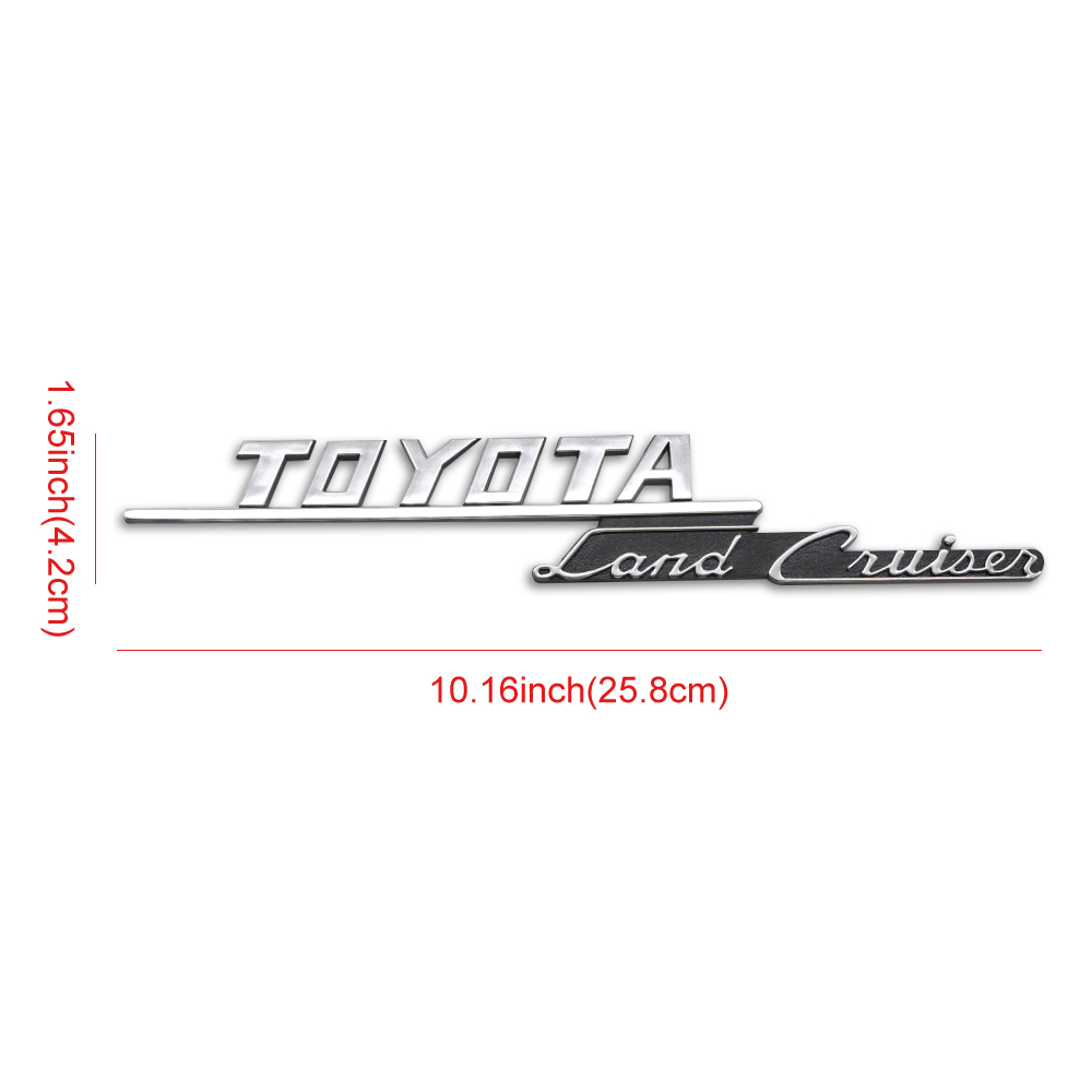 2pcs 1969-1974 Land Cruiser FJ40 FJ43 FJ45 Fender Side Emblem Left Right Black Chrome Toyota