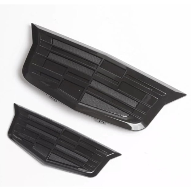 2PCS 2015-2017 XTS CT6 XT5 ATS Plastic Front Grille Rear Trunk Emblem All Black Cadillac