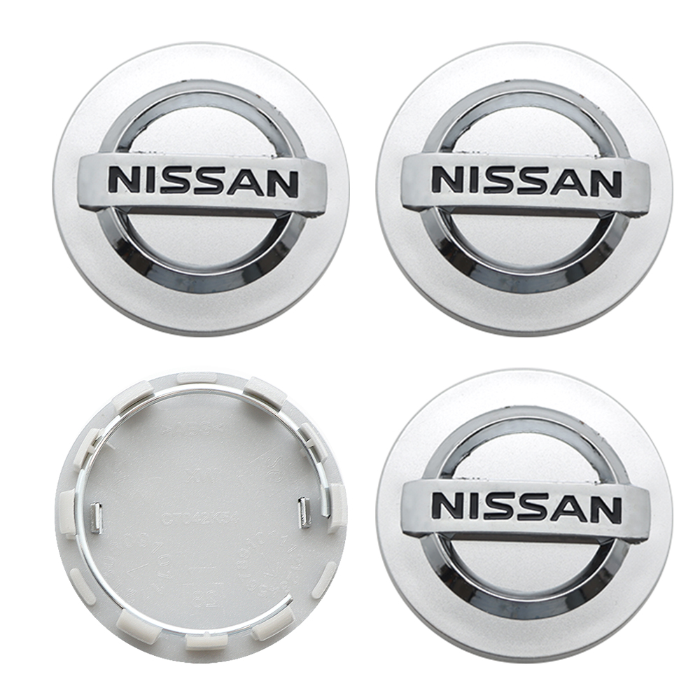 4PCS Fit 1996-2020 Altima Maxima Murano Sentra Rogue Metal Wheel Center Cap 54mm Silver Black 40343 AU51A 