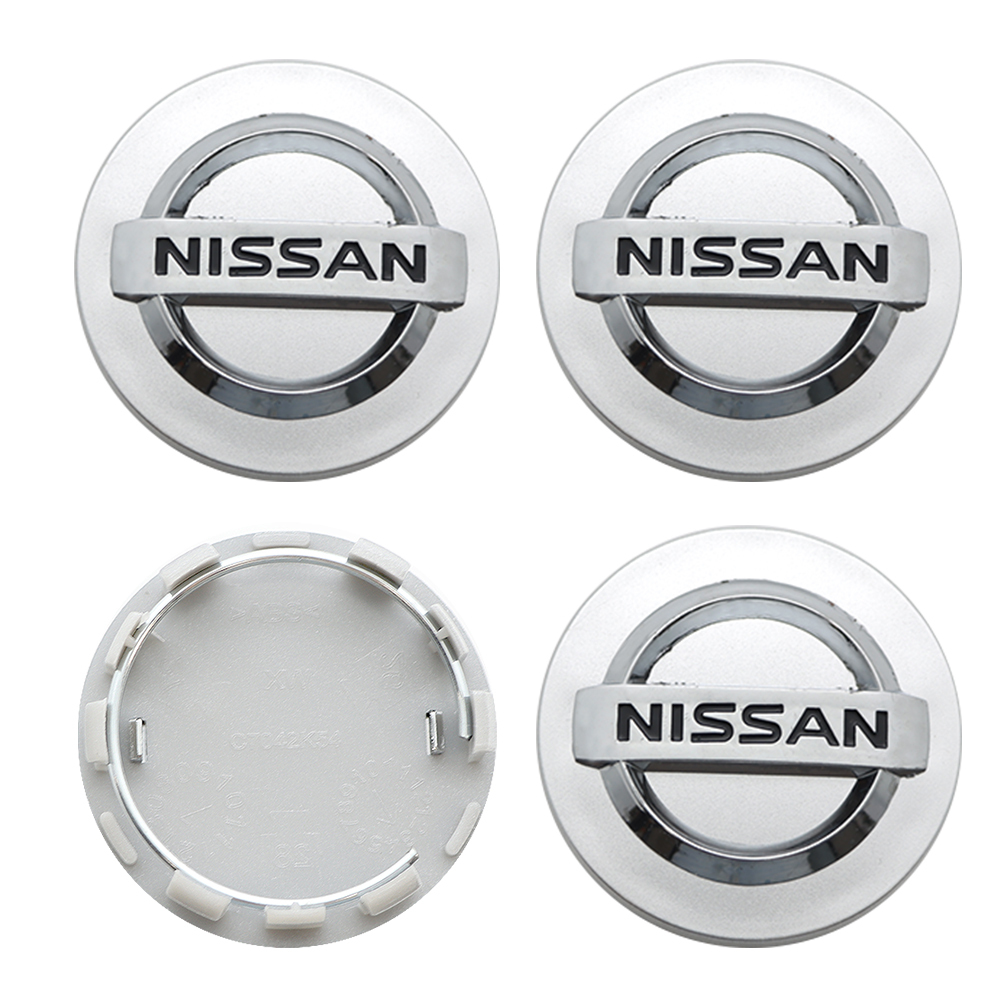4PCS Fit 1996-2020 Altima Maxima Murano Sentra Rogue Metal Wheel Center Cap 54mm Silver Black 40343 AU51A 