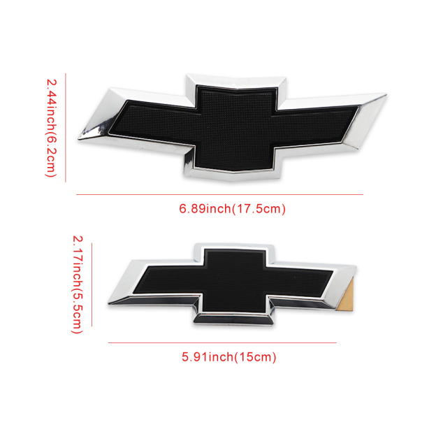 2PCS 2018-2023 Equinox Plastic Front Rear Bowtie Emblem Chrome Black Chevrolet 23136671