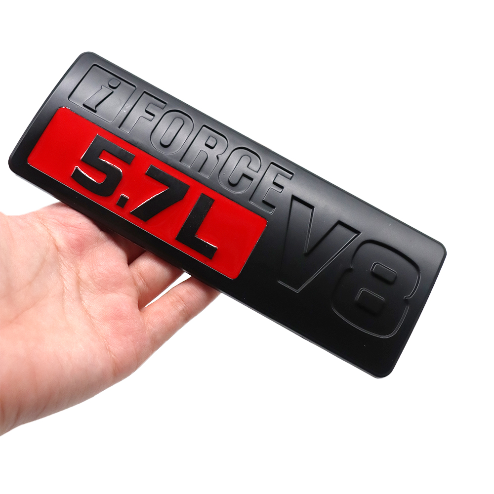 1Pc 2007-2021 Tundra ABS Plastic 5.7L V8 Iforce 3D Side Door Badge Black Red Toyota 754720C050
