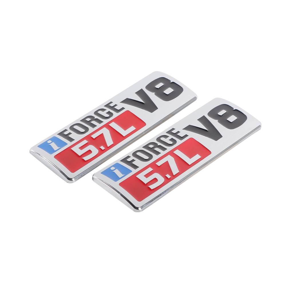 1Pc 2007-2021 Tundra ABS Plastic 5.7L V8 Iforce 3D Side Door Badge Chrome Red Toyota 754720C050