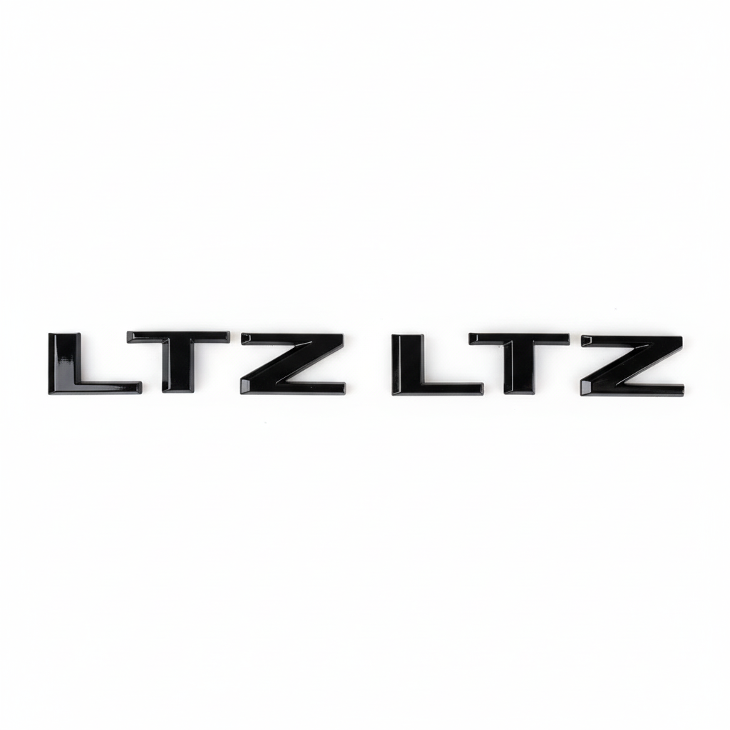 2Pcs 2007-2018 Silverado 1500 LTZ ABS Plastics Raised Tailgate Rear Letter Gloss Black Chevrolet