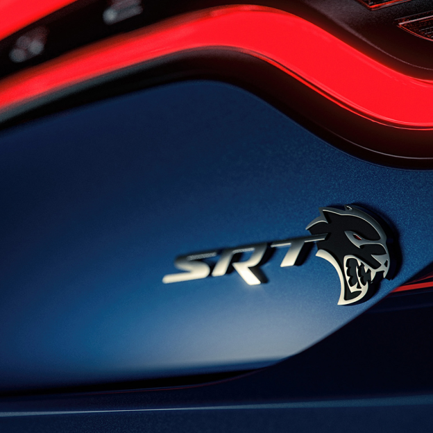 Charger Challenger Durango SRT Hellcat Devil Cat Metal Rear Tailgate Badge Decal Chrome Black Dodge 68312272AA