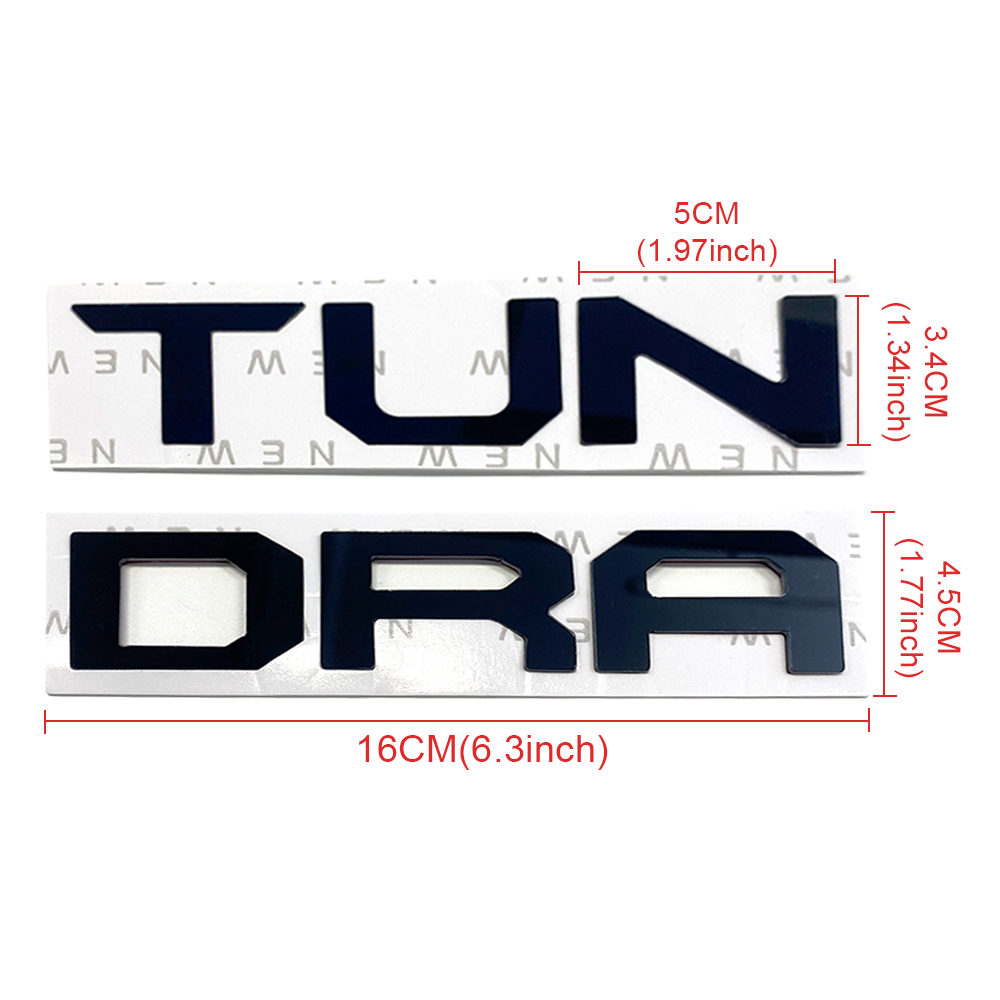 1Pc 2022-2026 Tundra Acylic Front Grille Letters Black Toyota