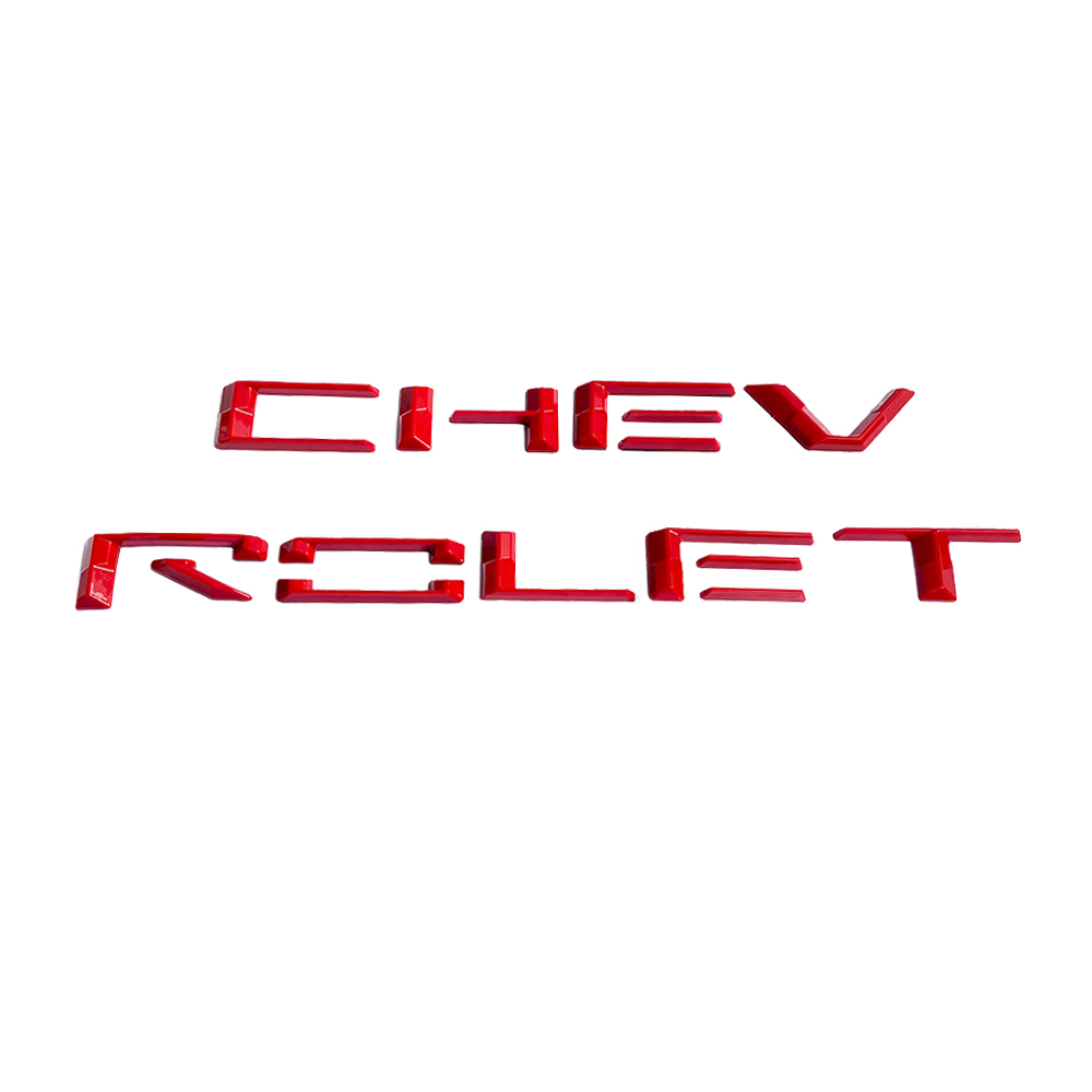 2019-2023 Silverado 1500 Plastic Front Grille Insert Letters Gloss Red Chevrolet
