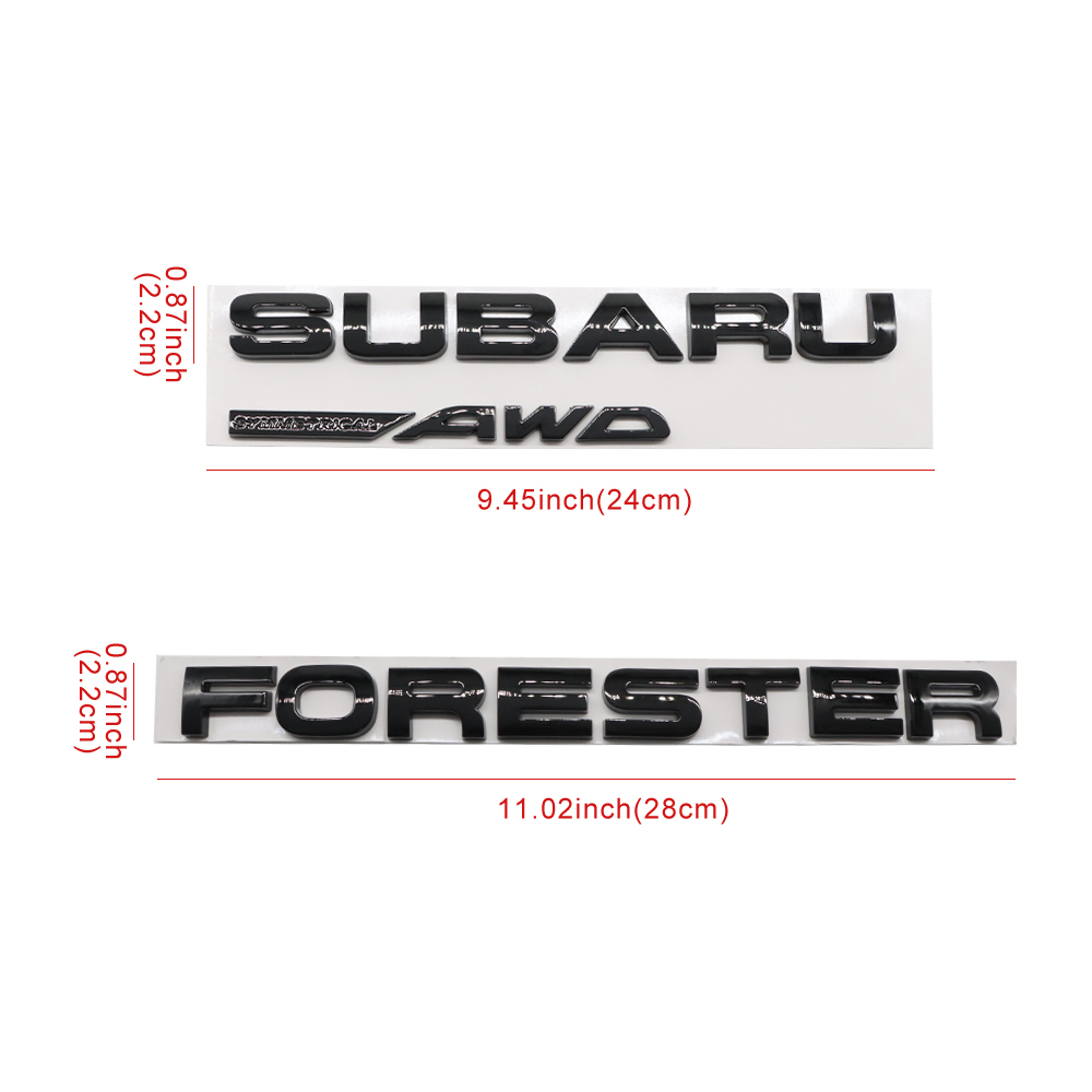 Forester Plastic Door Liftgate Trunk Letters Gloss Black Subaru 