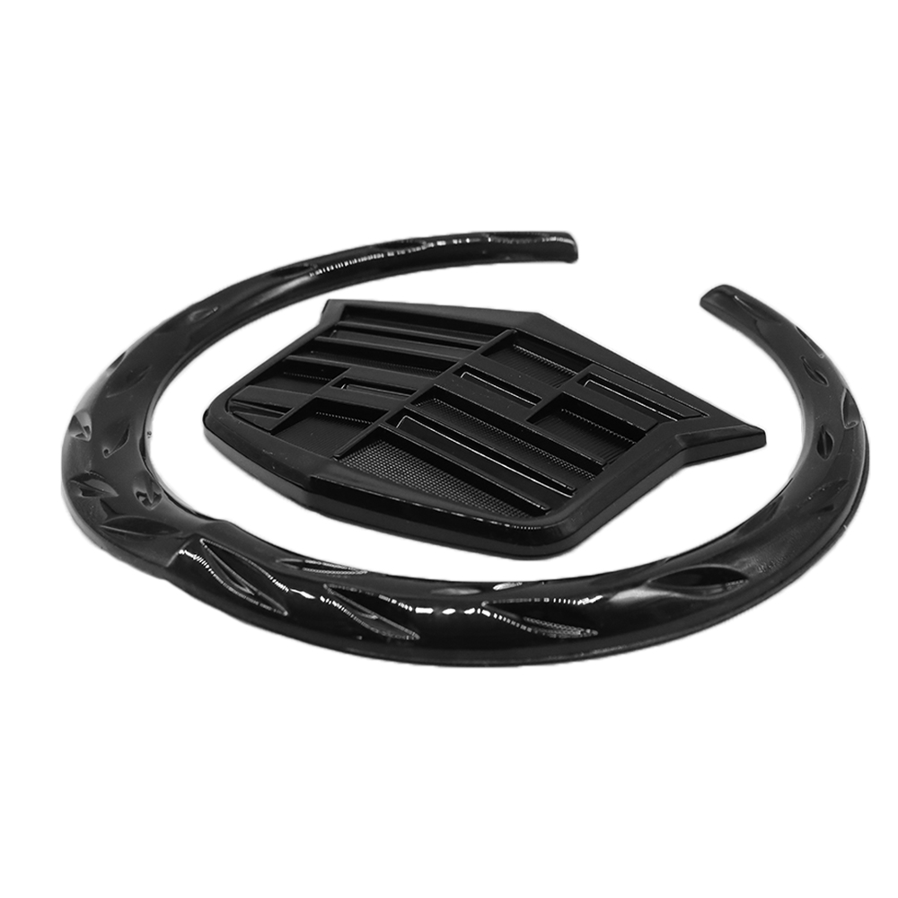 1Pc Escalade SRX CTS CT6 ATS DTS Plastic Front Grille Emblem All Black Cadillac