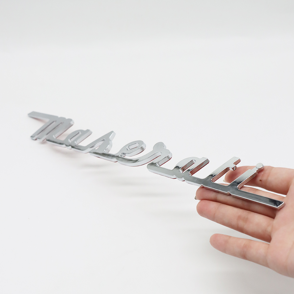 2015-2015 Maserati Chrome Letter Logo Gloss Silver 673001404