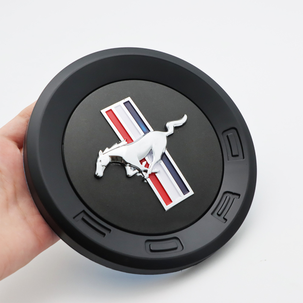 Universal Mustang Round Badge Black 5.9"/15cm Adhesive Badge Ford