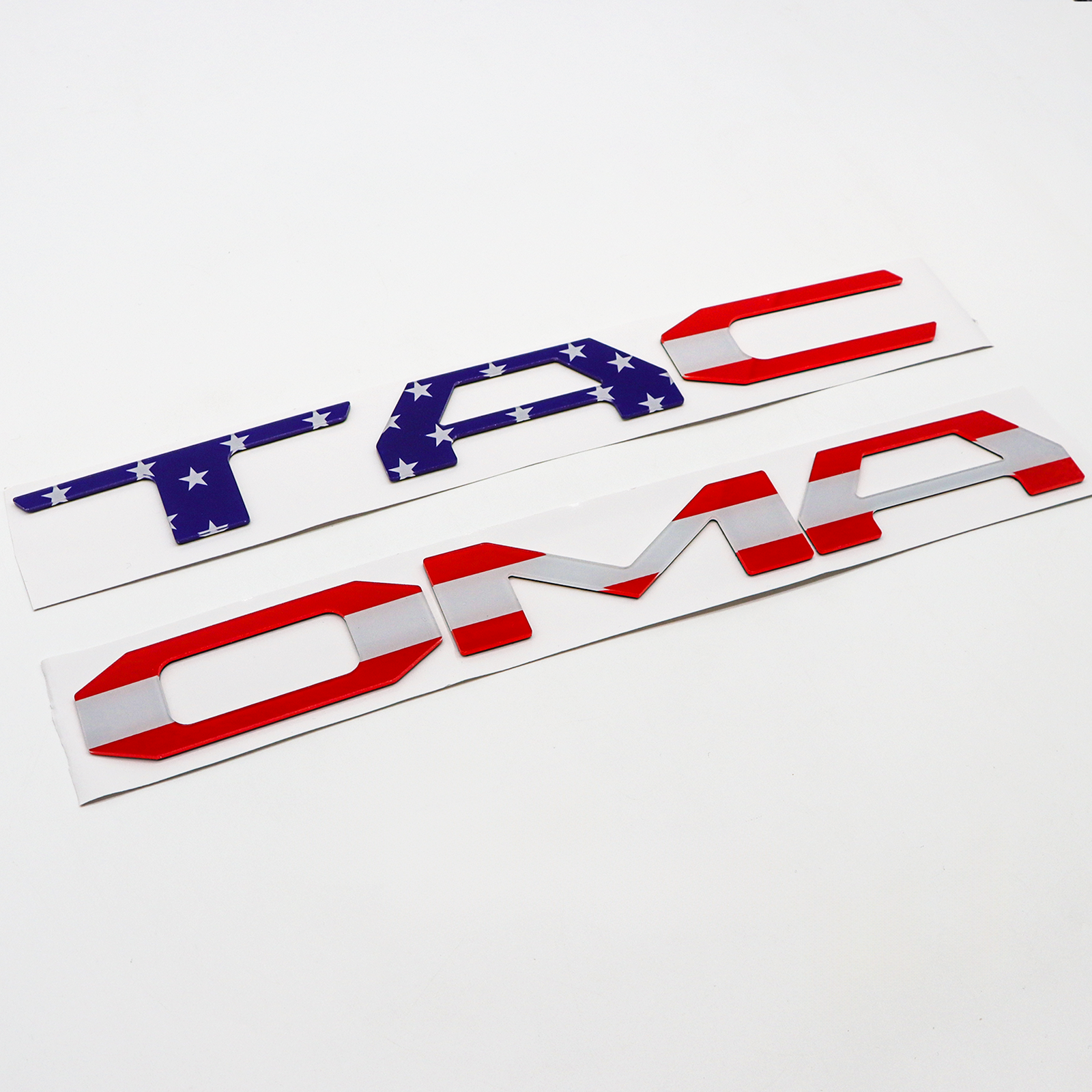 6pcs 2016-2023 Tacoma Abs Plastic Tailgate Letters Gloss Red Blue Flag Toyota 