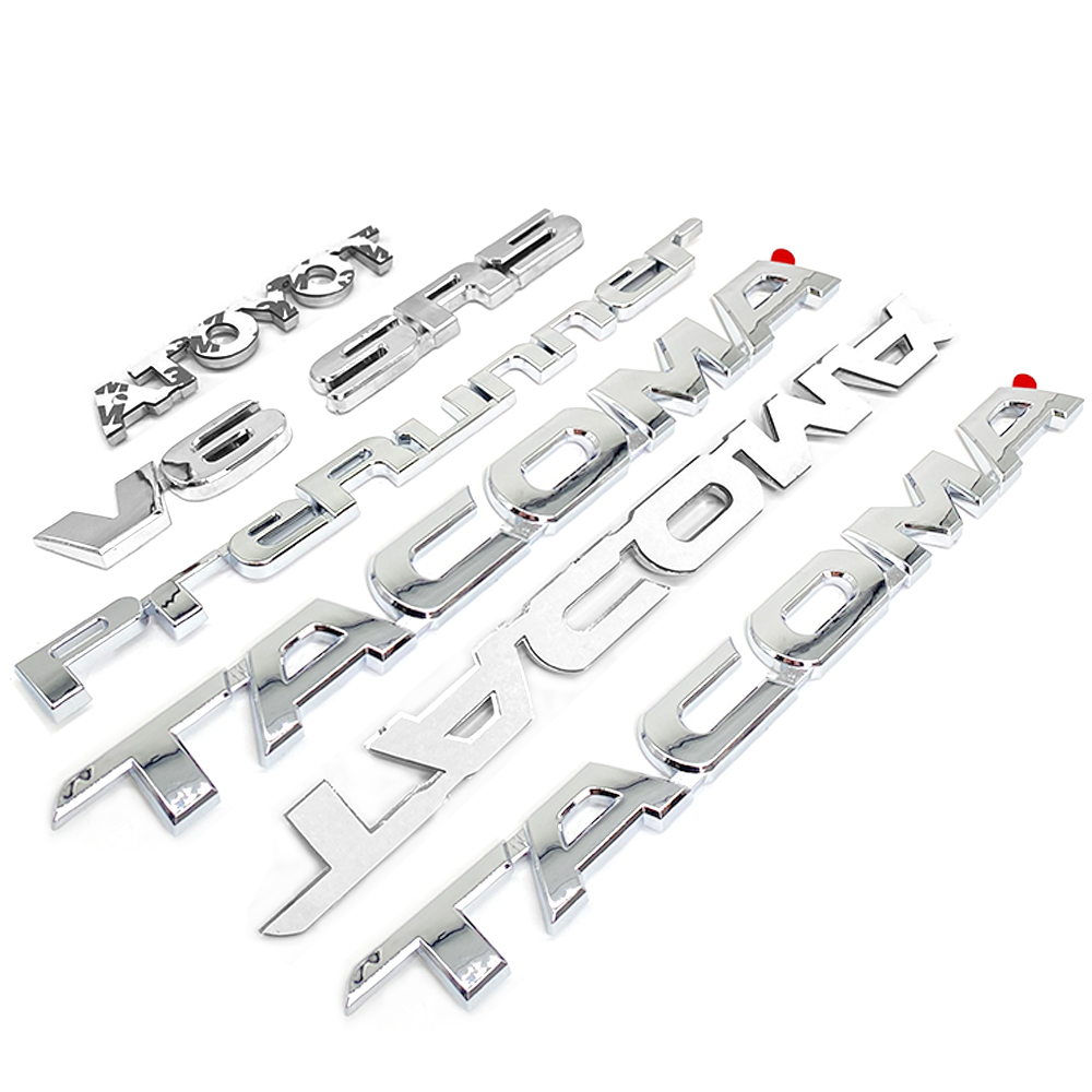 7pcs 2005-2015 Tacoma Tailgate V6 SR5 Emblem Kit Rear Trunk Badge Gloss Chrome Toyota 
