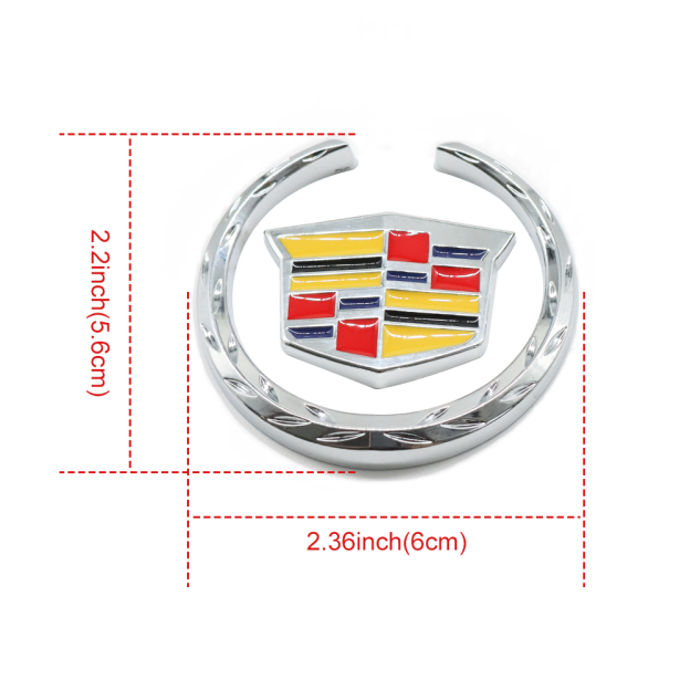 2PCS Escalade ATS CTS SRX XLR ATX Metal Fender Marker Door Emblem Sport V Chrome Cadillac