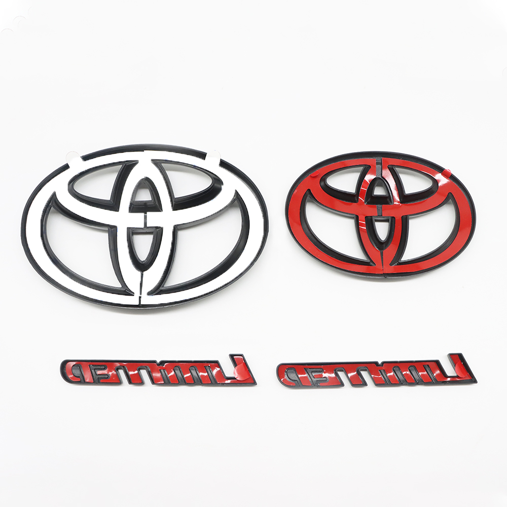 4pcs 2008-2021 Sequoia Limited Plastic Front Grille Rear Tailgate Overlay Emblem Matte Black Toyota 75311-0C030