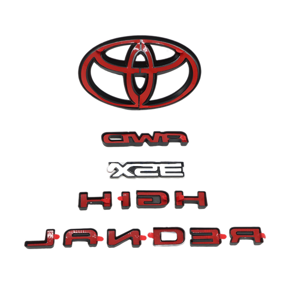 4pcs 2021-2025 Highlander XSE AWD Plastic Rear Tailgate Overlay Emblem Matte Black Toyota PT948-48200-02