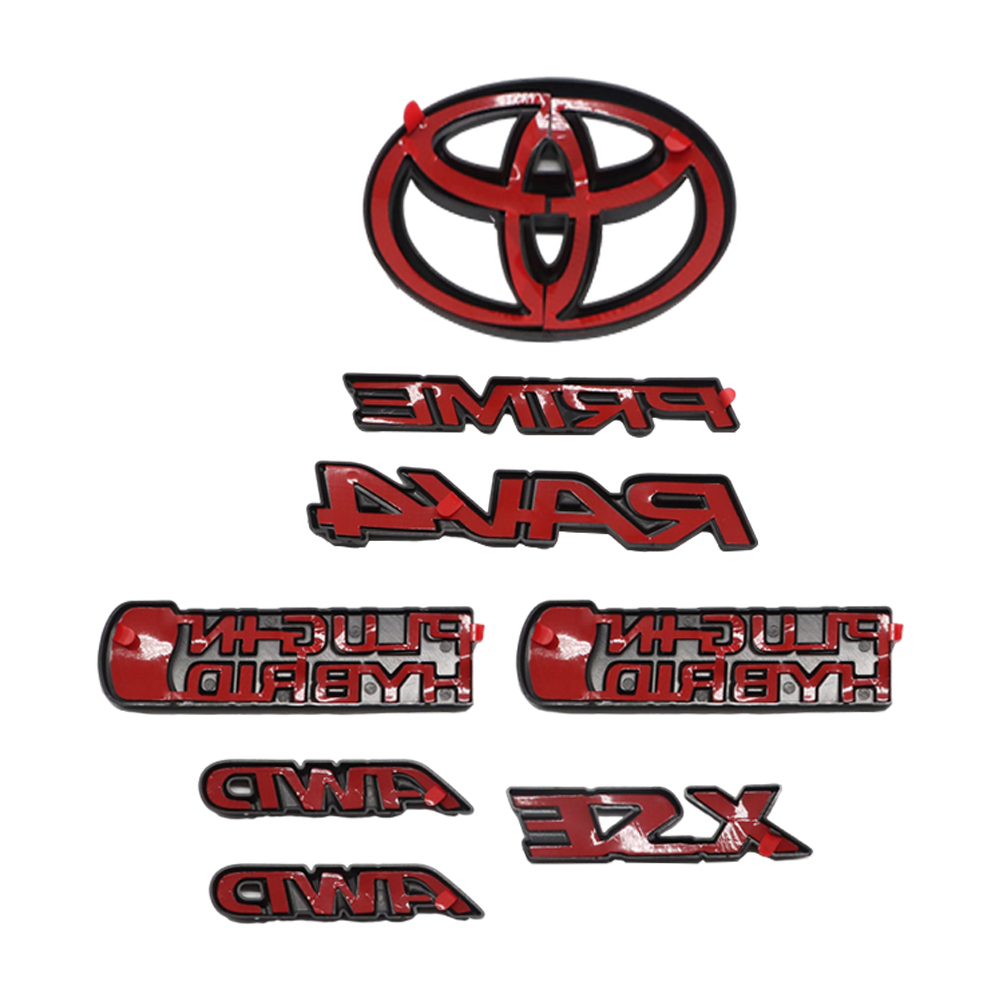 8pcs 2021-2024 RAV4 Prime XSE AWD Emblem Overlay Matte Blackout Toyota