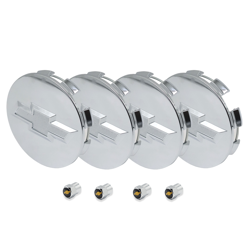 4Pcs 2014-2019 Silverado Suburban Tahoe Plastic Wheel Center Caps Silver Chevrolet 83mm
