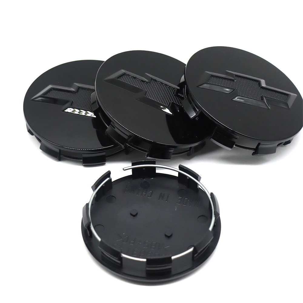 4Pcs 2007-2019 Suburban Silverado Tahoe Plastic Wheel Center Caps Gloss Black Chevrolet 83mm
