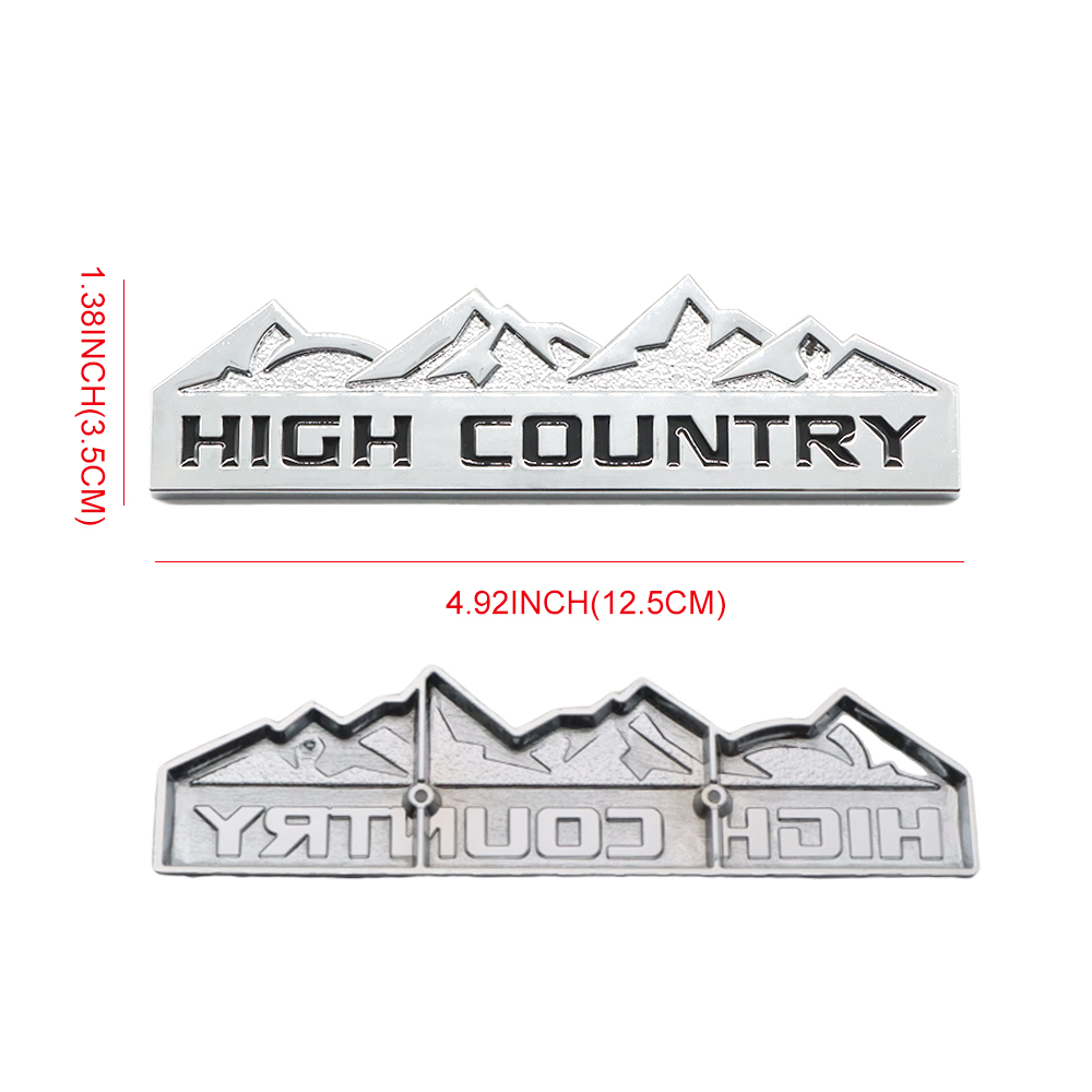 2Pcs 2014-2020 Silverado 1500 2500HD 3500HD Metal High Country Side Fender Badges Chrome Chevrolet