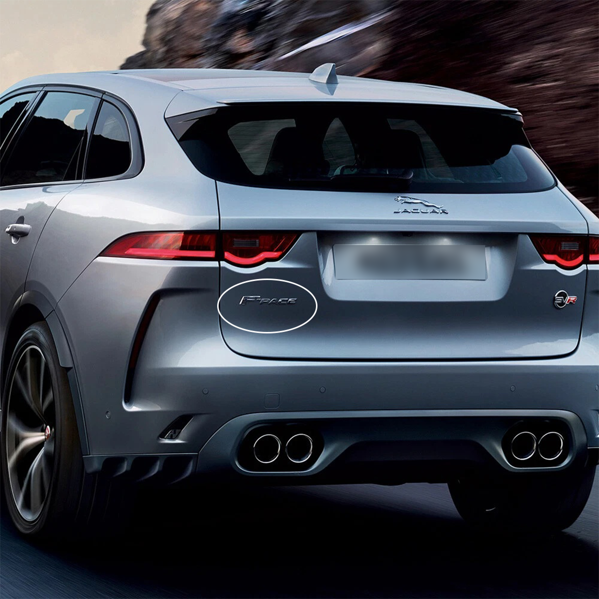 2017-2020 F-PACE Tailgate Badge ABS Matte Black Jaguar Self-Adhesive Decal Nameplate