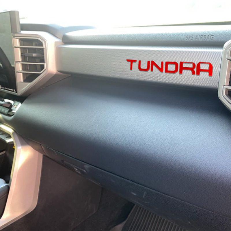 1Pc 2022-2026 Tundra Acylic Front Dashboard Letters Red Toyota